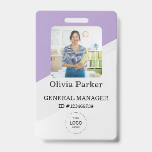 Stylish Custom Company Employee Photo Badge ID Badge