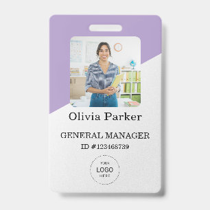 Stylish Custom Company Employee Photo Badge ID Badge