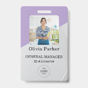 Stylish Custom Company Employee Photo Badge ID Badge