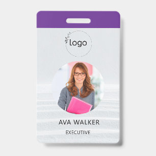 Stylish Custom Company Employee Photo Badge ID Badge