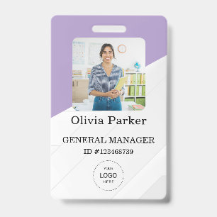 Stylish Custom Company Employee Photo Badge ID Badge