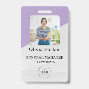 Stylish Custom Company Employee Photo Badge ID Badge