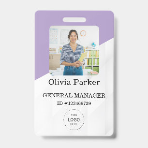 Stylish Custom Company Employee Photo Badge ID Badge