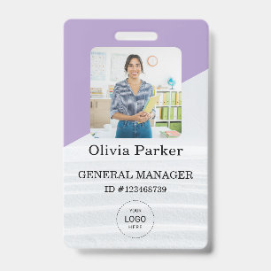 Stylish Custom Company Employee Photo Badge ID Badge
