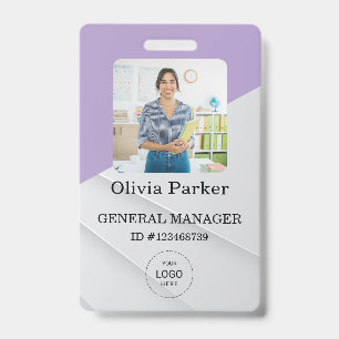 Stylish Custom Company Employee Photo Badge ID Badge