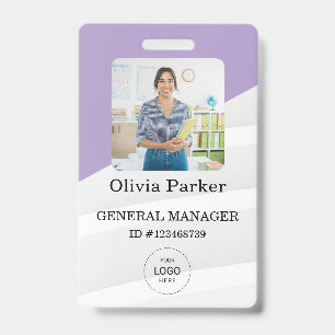 Stylish Custom Company Employee Photo Badge ID Badge