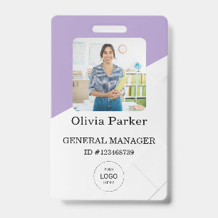 Stylish Custom Company Employee Photo Badge ID Badge