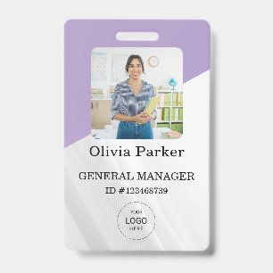 Stylish Custom Company Employee Photo Badge ID Badge
