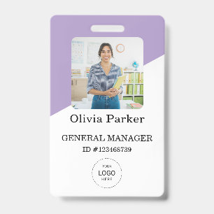 Stylish Custom Company Employee Photo Badge ID Badge