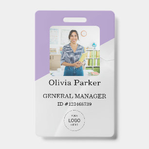 Stylish Custom Company Employee Photo Badge ID Badge