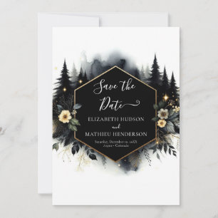 Stylish Custom Enchanted Forest Wedding Save The Date