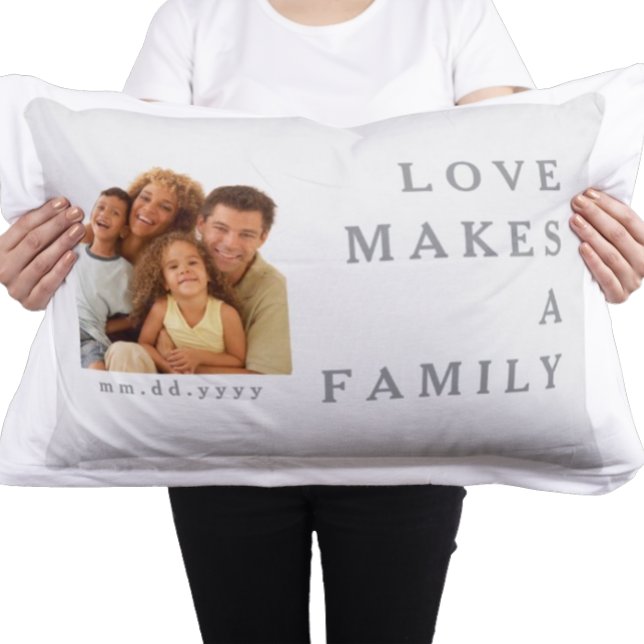 Stylish Custom Family Quote Design Bedroom Accent Decorative Cushion (Hand show)