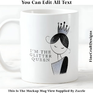 Stylish Custom Glitter Sparkle Queen 035 Novelty Coffee Mug