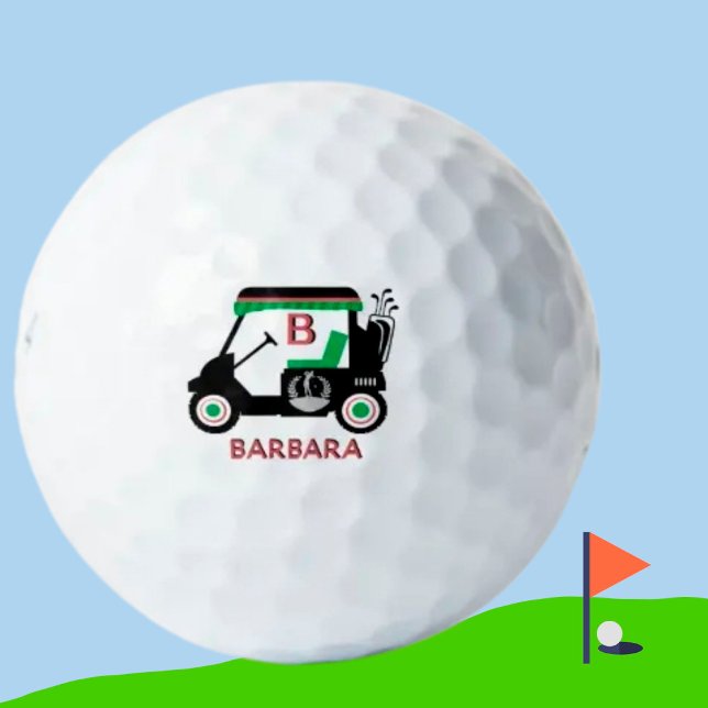 Stylish Custom Golf Cart Monogram Name      Balls (Creator Uploaded)