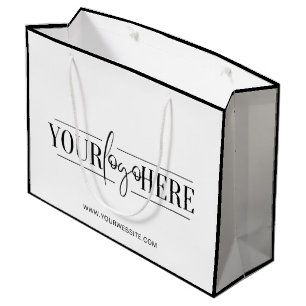 Stylish Custom Logo With Website Minimalist Large Gift Bag