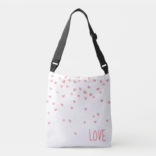 Stylish Custom Love Hearts Crossbody Bag (Front)
