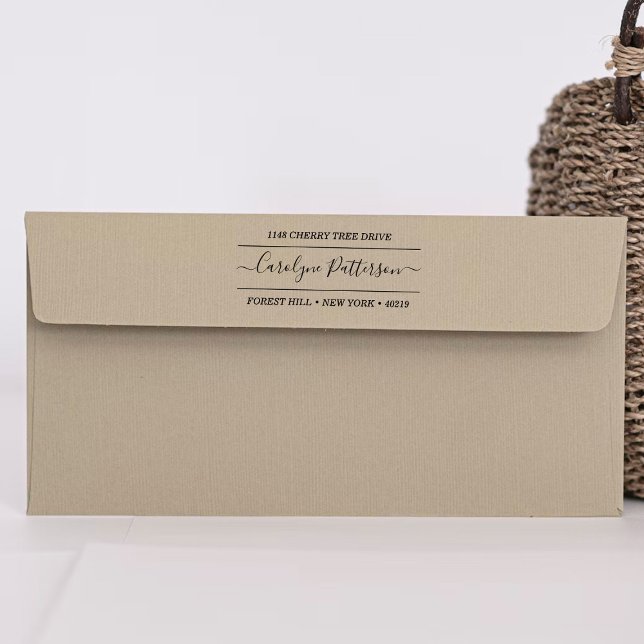 Stylish Custom Name & Address Self Inking Stamp (Creator Uploaded)