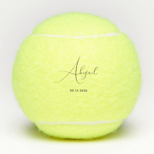 Stylish Custom Name Date Personalised Penn Tennis Balls