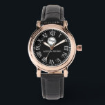 Stylish Custom Name & Initials Wedding Anniversary Watch<br><div class="desc">Elegant Vintage Monogram Black and White Couple Names Wristwatch – Timeless Personalized Gift Add a touch of classic elegance to your style with this Vintage Monogram Black and White Couple Names Wristwatch. Featuring a sophisticated black and white design, this personalized timepiece is a perfect wedding or anniversary gift for couples....</div>