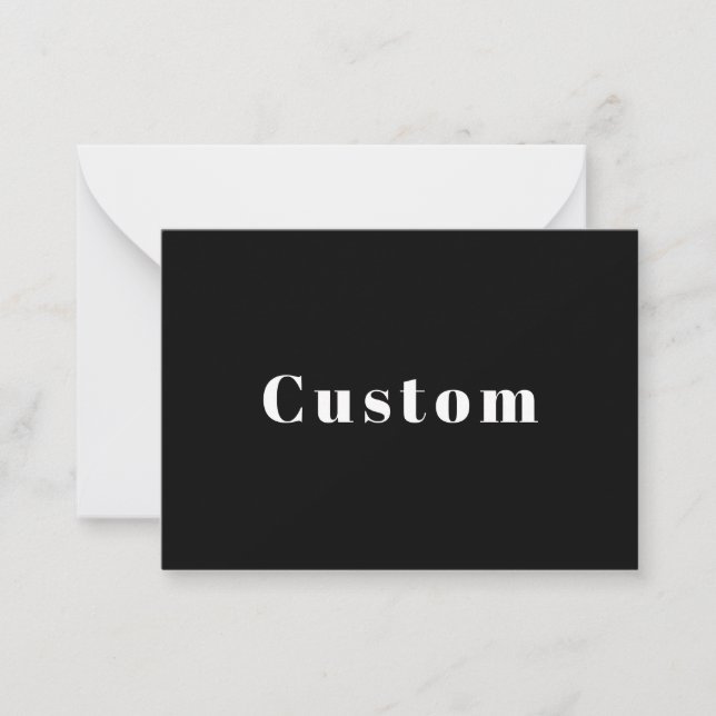 Stylish Custom Name or other Text | Black & White Card (Front)