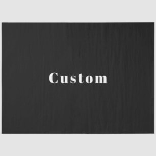 Stylish Custom Name or other Text Black & White Tissue Paper