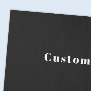 Stylish Custom Name or other Text   Black & White Tissue Paper