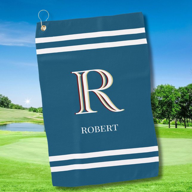 Stylish Custom Personalised Monogram Name   Golf Towel (Creator Uploaded)