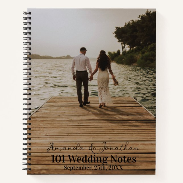 Stylish Custom Photo Wedding Guest Book (Front)