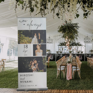 Stylish Custom Photos and Date Wedding Welcome Retractable Banner