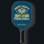 Stylish Custom Teal Personalised Name Initials  Pickleball Paddle<br><div class="desc">You'll be a winner with this paddle -- a truly stylish teal background with paddles within the paddle -- a great message - plus personalised additionally with monogram / initials and first name. Would also make a wonderful gift for the paddleball enthusiastic. Any design questions, just send an email to...</div>