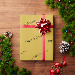 Stylish Custom Text Pattern Metallic Gold Gift Wrapping Paper