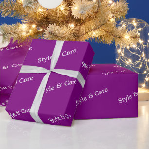 Stylish Custom Text Pattern Modern Purple Gift Wrapping Paper