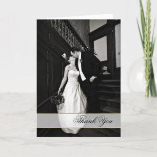 Stylish Custom Wedding Photo Thank You Card