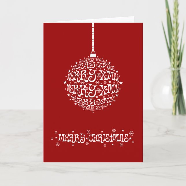 Stylish Customisable Merry Christmas Holiday Card (Front)