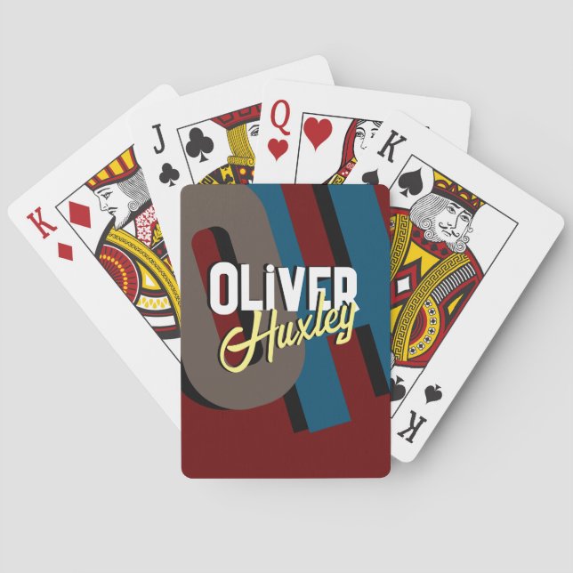 Stylish Customisable Monogram Playing Cards (Back)
