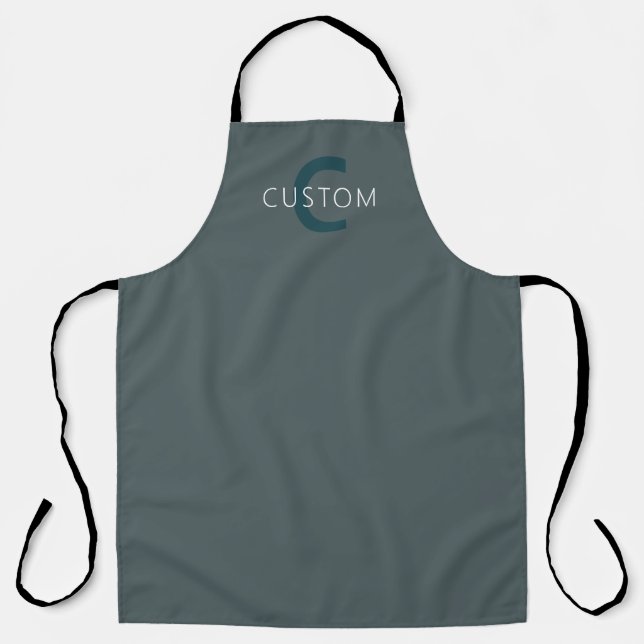Stylish Customisable Monogram Template Apron (Front)