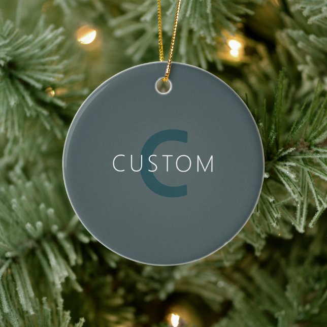 Stylish Customisable Monogram Template Ceramic Tree Decoration (Tree)