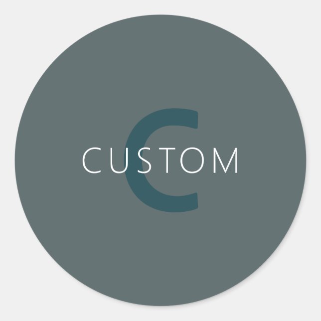 Stylish Customisable Monogram Template Classic Round Sticker (Front)