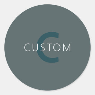 Stylish Customisable Monogram Template Classic Round Sticker