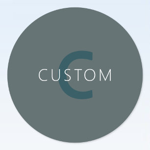 Stylish Customisable Monogram Template Classic Round Sticker