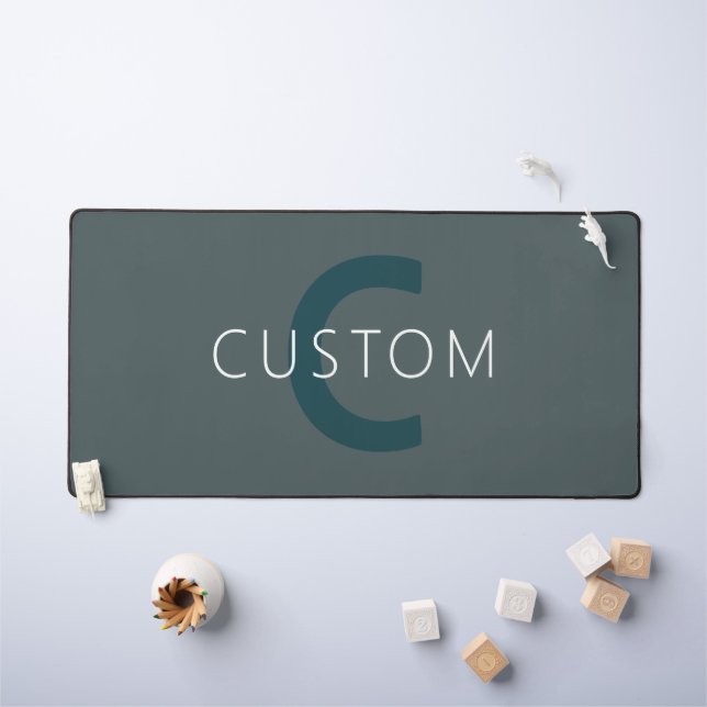 Stylish Customisable Monogram Template Desk Mat (Kids Table)