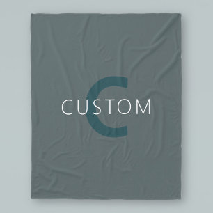 Stylish Customisable Monogram Template Fleece Blanket