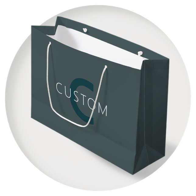 Stylish Customisable Monogram Template Large Gift Bag (Creator Uploaded)