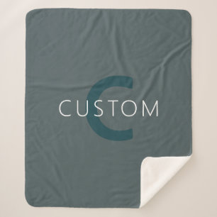 Stylish Customisable Monogram Template Sherpa Blanket