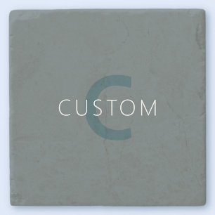 Stylish Customisable Monogram Template Stone Coaster