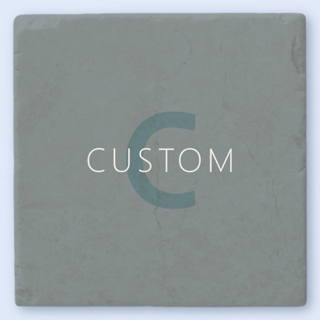 Stylish Customisable Monogram Template Stone Coaster (Creator Uploaded)