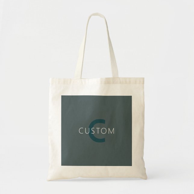 Stylish Customisable Monogram Template Tote Bag (Front)