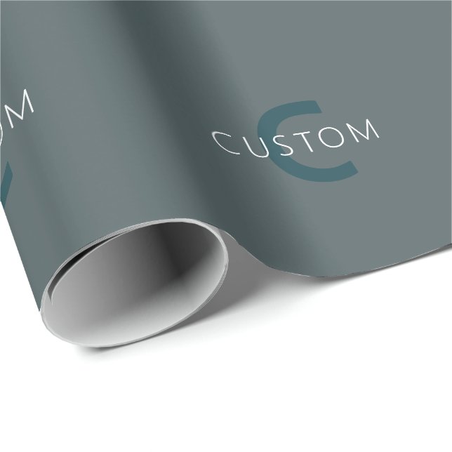 Stylish Customisable Monogram Template Wrapping Paper (Roll Corner)