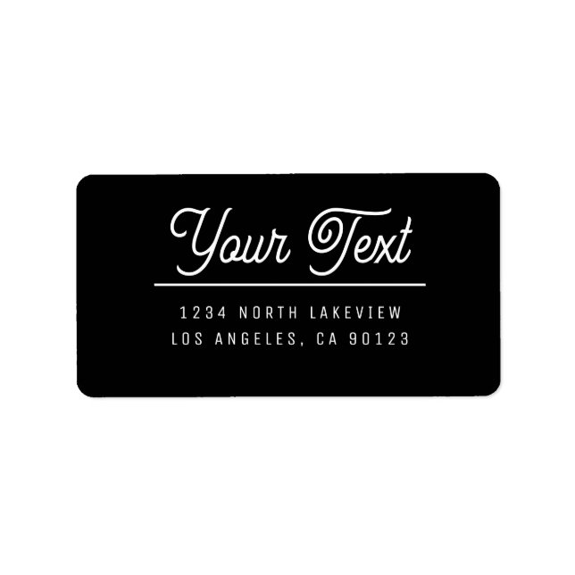Stylish Customisable Text Return Address Label (Front)