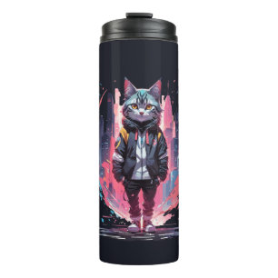 Stylish Cute Cat Design Thermal Tumbler